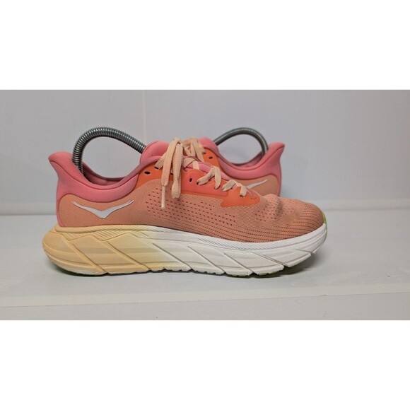 Hoka One One Arahi 7 Womens Size 8.5 Orange Pink Athletic Running Shoes Sneakers - Picture 4 of 10